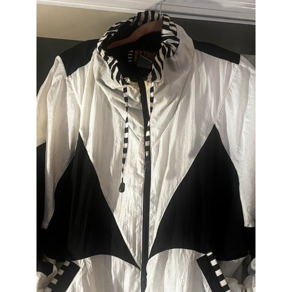 Rivers Edge Vintage 80s 90s Windbreaker Abstract Geometric Black & White 2X - Picture 4 of 8